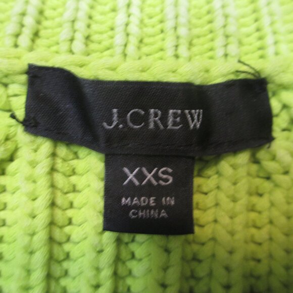 J. Crew Pear Green Ribbed Fisherman Mock Neck Sweater Cotton Blend Womens XXS - Picture 4 of 8